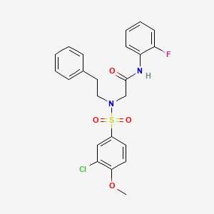 N-(2-FLUOROPHENYL)-2-[N-(2-PHENYLETHYL)3-CHLORO-4-METHOXYBENZENESULFONAMIDO]ACETAMIDE