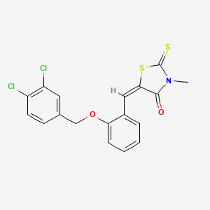 (5E)-5-[[2-[(3,4-dichlorophenyl)methoxy]phenyl]methylidene]-3-methyl-2-sulfanylidene-1,3-thiazolidin-4-one