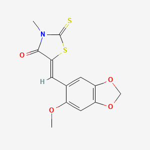 molecular formula C13H11NO4S2 B4608119 5-[(6-methoxy-1,3-benzodioxol-5-yl)methylene]-3-methyl-2-thioxo-1,3-thiazolidin-4-one 