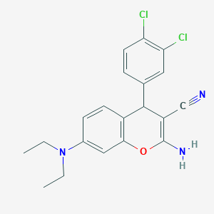 molecular formula C20H19Cl2N3O B460812 2-amino-4-(3,4-dichlorophenyl)-7-(diethylamino)-4H-chromene-3-carbonitrile 