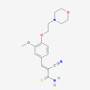 molecular formula C17H21N3O3S B460813 2-Cyano-3-{3-methoxy-4-[2-(4-morpholinyl)ethoxy]phenyl}-2-propenethioamide 