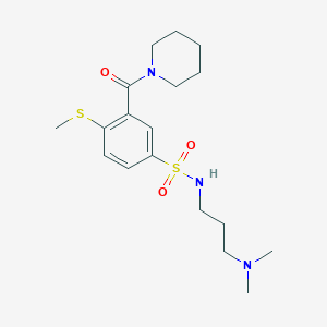 molecular formula C18H29N3O3S2 B4608166 N-[3-(dimethylamino)propyl]-4-(methylthio)-3-(1-piperidinylcarbonyl)benzenesulfonamide 