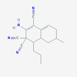 molecular formula C17H20N4 B460819 2-amino-6-methyl-4-propyl-4a,5,6,7-tetrahydro-1,3,3(4H)-naphthalenetricarbonitrile 