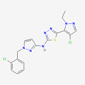 N-[1-(2-CHLOROBENZYL)-1H-PYRAZOL-3-YL]-N-[5-(4-CHLORO-1-ETHYL-1H-PYRAZOL-5-YL)-1,3,4-THIADIAZOL-2-YL]AMINE