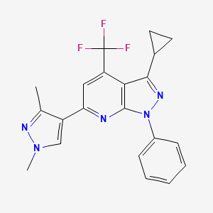 3-cyclopropyl-6-(1,3-dimethyl-1H-pyrazol-4-yl)-1-phenyl-4-(trifluoromethyl)-1H-pyrazolo[3,4-b]pyridine