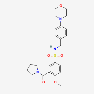 4-methoxy-N-[4-(4-morpholinyl)benzyl]-3-(1-pyrrolidinylcarbonyl)benzenesulfonamide