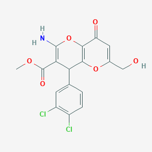 molecular formula C17H13Cl2NO6 B460830 Methyl 2-amino-4-(3,4-dichlorophenyl)-6-(hydroxymethyl)-8-oxo-4,8-dihydropyrano[3,2-b]pyran-3-carboxylate CAS No. 825602-71-9