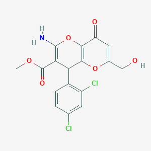 molecular formula C17H13Cl2NO6 B460831 methyl 2-amino-4-(2,4-dichlorophenyl)-6-(hydroxymethyl)-8-oxo-4H-pyrano[3,2-b]pyran-3-carboxylate CAS No. 825602-73-1