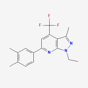 6-(3,4-dimethylphenyl)-1-ethyl-3-methyl-4-(trifluoromethyl)-1H-pyrazolo[3,4-b]pyridine