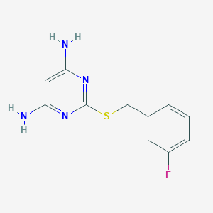 molecular formula C11H11FN4S B460832 2-[(3-氟苯基)甲硫基]嘧啶-4,6-二胺 CAS No. 664999-73-9