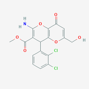 molecular formula C17H13Cl2NO6 B460834 methyl 2-amino-4-(2,3-dichlorophenyl)-6-(hydroxymethyl)-8-oxo-4H-pyrano[3,2-b]pyran-3-carboxylate CAS No. 825602-74-2