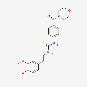 molecular formula C22H27N3O4S B4608347 N-[2-(3,4-dimethoxyphenyl)ethyl]-N'-[4-(4-morpholinylcarbonyl)phenyl]thiourea 