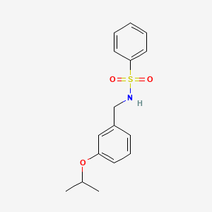 molecular formula C16H19NO3S B4608385 N-(3-isopropoxybenzyl)benzenesulfonamide 