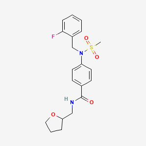 molecular formula C20H23FN2O4S B4608389 4-[(2-fluorobenzyl)(methylsulfonyl)amino]-N-(tetrahydro-2-furanylmethyl)benzamide 