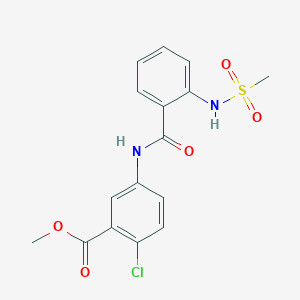 molecular formula C16H15ClN2O5S B4608397 methyl 2-chloro-5-({2-[(methylsulfonyl)amino]benzoyl}amino)benzoate 