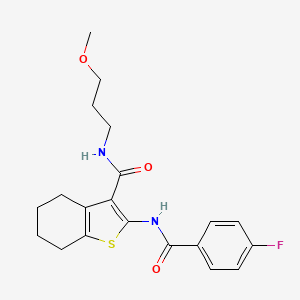 molecular formula C20H23FN2O3S B4608404 2-{[(4-fluorophenyl)carbonyl]amino}-N-(3-methoxypropyl)-4,5,6,7-tetrahydro-1-benzothiophene-3-carboxamide 