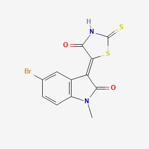 5-BROMO-1-METHYL-3-[(5Z)-4-OXO-2-SULFANYLIDENE-1,3-THIAZOLIDIN-5-YLIDENE]-2,3-DIHYDRO-1H-INDOL-2-ONE