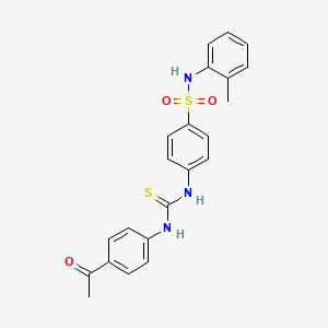 molecular formula C22H21N3O3S2 B4608440 4-({[(4-acetylphenyl)amino]carbonothioyl}amino)-N-(2-methylphenyl)benzenesulfonamide 