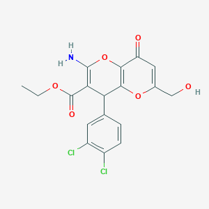 ethyl 2-amino-4-(3,4-dichlorophenyl)-6-(hydroxymethyl)-8-oxo-4H-pyrano[3,2-b]pyran-3-carboxylate