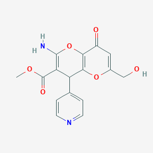 molecular formula C16H14N2O6 B460847 methyl 2-amino-6-(hydroxymethyl)-8-oxo-4-pyridin-4-yl-4H-pyrano[3,2-b]pyran-3-carboxylate CAS No. 674806-54-3