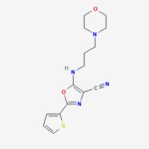 molecular formula C15H18N4O2S B4608472 5-{[3-(4-morpholinyl)propyl]amino}-2-(2-thienyl)-1,3-oxazole-4-carbonitrile 