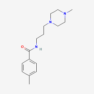 molecular formula C16H25N3O B4608486 4-methyl-N-[3-(4-methyl-1-piperazinyl)propyl]benzamide 