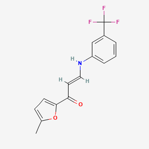 molecular formula C15H12F3NO2 B4608490 (E)-1-(5-methylfuran-2-yl)-3-[3-(trifluoromethyl)anilino]prop-2-en-1-one 