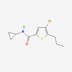 molecular formula C11H14BrNOS B4608495 4-bromo-N-cyclopropyl-5-propylthiophene-2-carboxamide 