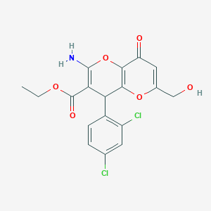 ethyl 2-amino-4-(2,4-dichlorophenyl)-6-(hydroxymethyl)-8-oxo-4H-pyrano[3,2-b]pyran-3-carboxylate