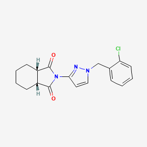 molecular formula C18H18ClN3O2 B4608532 (3aR,7aS)-2-[1-(2-chlorobenzyl)-1H-pyrazol-3-yl]hexahydro-1H-isoindole-1,3(2H)-dione 