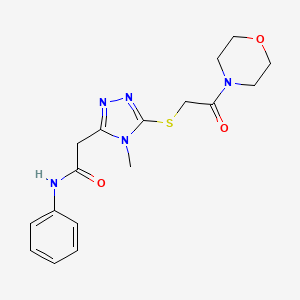 2-(4-methyl-5-{[2-(4-morpholinyl)-2-oxoethyl]thio}-4H-1,2,4-triazol-3-yl)-N-phenylacetamide