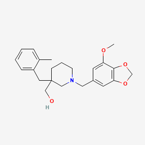 [1-[(7-methoxy-1,3-benzodioxol-5-yl)methyl]-3-(2-methylbenzyl)-3-piperidinyl]methanol