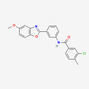 3-chloro-N-[3-(5-methoxy-1,3-benzoxazol-2-yl)phenyl]-4-methylbenzamide