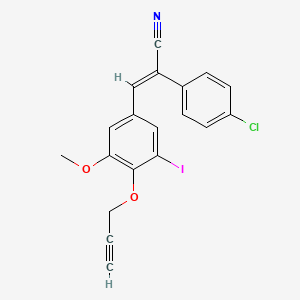 (E)-2-(4-chlorophenyl)-3-(3-iodo-5-methoxy-4-prop-2-ynoxyphenyl)prop-2-enenitrile