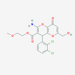 molecular formula C19H17Cl2NO7 B460860 2-Methoxyethyl 2-amino-4-(2,3-dichlorophenyl)-6-(hydroxymethyl)-8-oxo-4,8-dihydropyrano[3,2-b]pyran-3-carboxylate CAS No. 902304-37-4