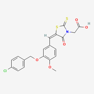 (5-{3-[(4-chlorobenzyl)oxy]-4-methoxybenzylidene}-4-oxo-2-thioxo-1,3-thiazolidin-3-yl)acetic acid