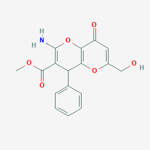 molecular formula C17H15NO6 B460862 Methyl 2-amino-6-(hydroxymethyl)-8-oxo-4-phenyl-4,8-dihydropyrano[3,2-b]pyran-3-carboxylate CAS No. 194282-70-7