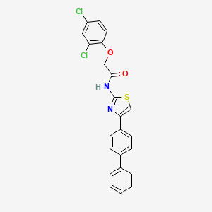 molecular formula C23H16Cl2N2O2S B4608654 N-(4-{[1,1'-BIPHENYL]-4-YL}-1,3-THIAZOL-2-YL)-2-(2,4-DICHLOROPHENOXY)ACETAMIDE 