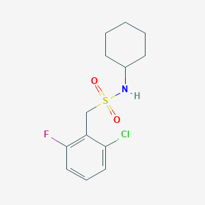 molecular formula C13H17ClFNO2S B4608660 1-(2-chloro-6-fluorophenyl)-N-cyclohexylmethanesulfonamide 