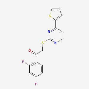 1-(2,4-DIFLUOROPHENYL)-2-{[4-(2-THIENYL)-2-PYRIMIDINYL]SULFANYL}-1-ETHANONE