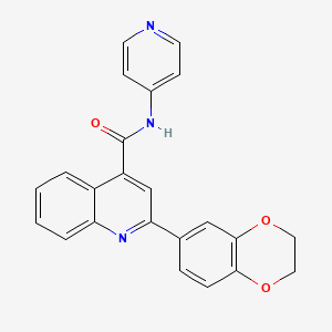 2-(2,3-dihydro-1,4-benzodioxin-6-yl)-N-4-pyridinyl-4-quinolinecarboxamide