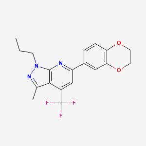 6-(2,3-dihydro-1,4-benzodioxin-6-yl)-3-methyl-1-propyl-4-(trifluoromethyl)-1H-pyrazolo[3,4-b]pyridine