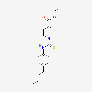 molecular formula C19H28N2O2S B4608778 ethyl 1-{[(4-butylphenyl)amino]carbonothioyl}-4-piperidinecarboxylate 