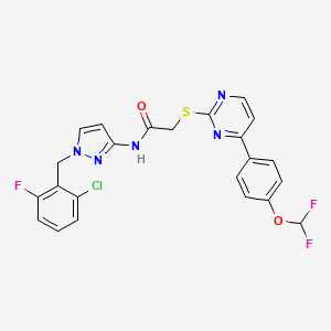 N~1~-[1-(2-CHLORO-6-FLUOROBENZYL)-1H-PYRAZOL-3-YL]-2-({4-[4-(DIFLUOROMETHOXY)PHENYL]-2-PYRIMIDINYL}SULFANYL)ACETAMIDE