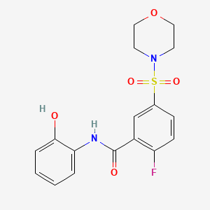 molecular formula C17H17FN2O5S B4608790 2-FLUORO-N-(2-HYDROXYPHENYL)-5-(MORPHOLINE-4-SULFONYL)BENZAMIDE 