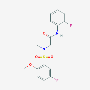 N-(2-FLUOROPHENYL)-2-(N-METHYL5-FLUORO-2-METHOXYBENZENESULFONAMIDO)ACETAMIDE