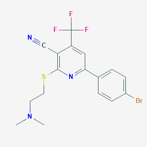 molecular formula C17H15BrF3N3S B460881 6-(4-Bromophenyl)-2-{[2-(dimethylamino)ethyl]sulfanyl}-4-(trifluoromethyl)nicotinonitrile CAS No. 674800-40-9