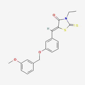 molecular formula C20H19NO3S2 B4608815 3-ethyl-5-{3-[(3-methoxybenzyl)oxy]benzylidene}-2-thioxo-1,3-thiazolidin-4-one 