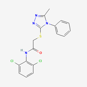 N-(2,6-dichlorophenyl)-2-[(5-methyl-4-phenyl-4H-1,2,4-triazol-3-yl)sulfanyl]acetamide