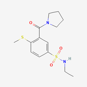 molecular formula C14H20N2O3S2 B4608848 N-ethyl-4-(methylthio)-3-(1-pyrrolidinylcarbonyl)benzenesulfonamide 